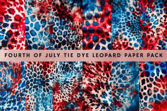 Download 4th of July Tie Dye Leopard Paper Pack - Premium Bundle