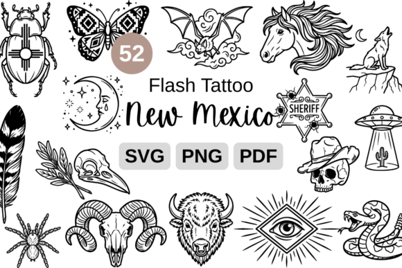 Download New Mexico Flash Tattoo SVG - Flash Collection