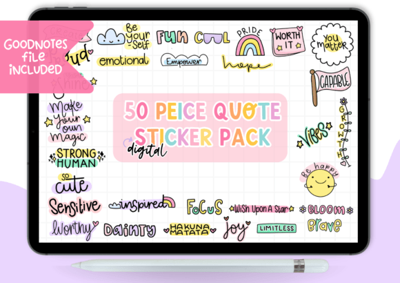 Download 50 Piece Quote Digital Sticker Pack - Sticker Collection