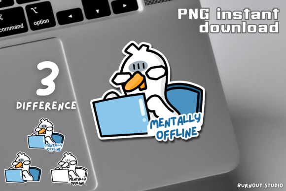 Download “Mentally Offline” Goose Sticker PNG - Sticker Collection